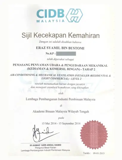 Sijil Diiktiraf CIDB